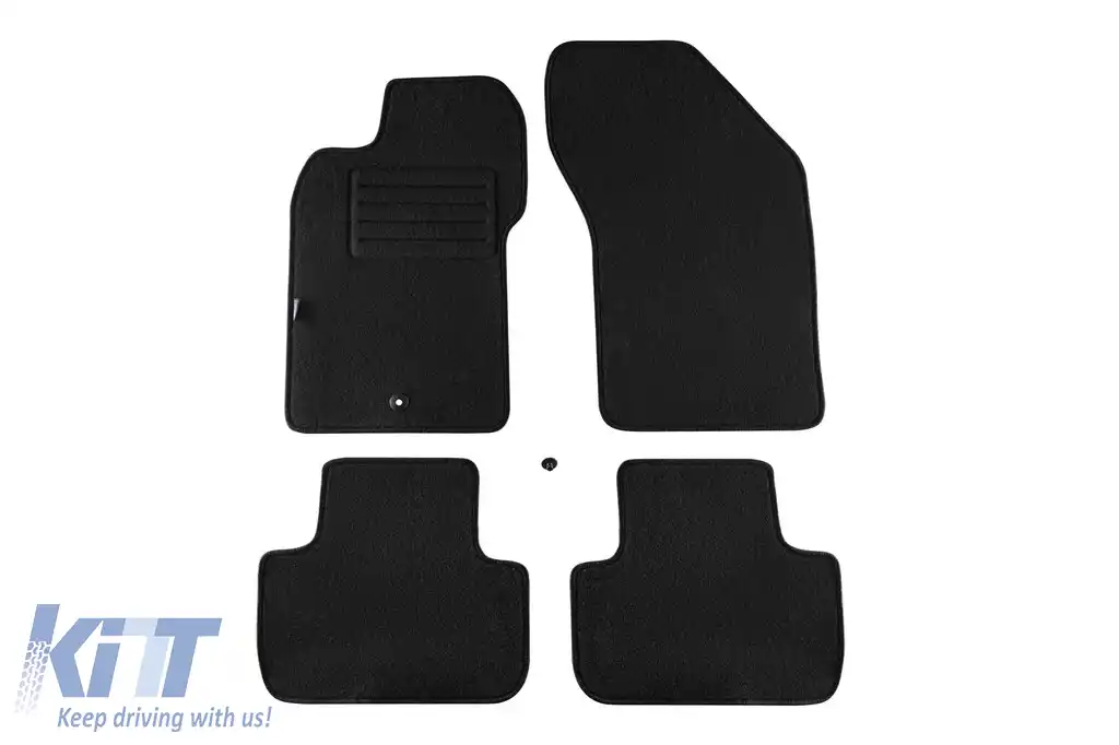 Mochete de podea din carpetă cu două straturi, potrivite pentru Alfa Romeo GT 2004-2010, din țesătură Rex, set de 4 bucăți, negru