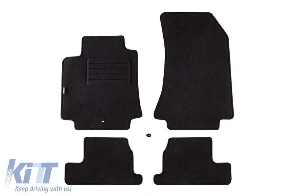 Mochete de podea din carpetă cu două straturi, potrivite pentru Alfa Romeo Brera 2006-2010, din țesătură Rex, set de 4 bucăți, negre