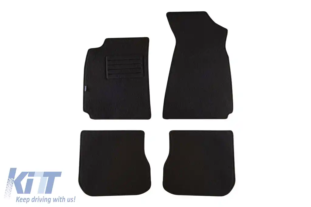 Mochete de podea din carpetă cu două straturi, potrivite pentru Audi A4 1997-1999, din țesătură Rex, set de 4 bucăți, negru