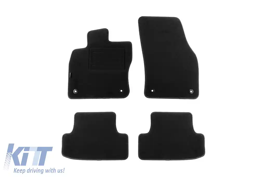 Mochete de podea din carpetă cu două straturi, potrivite pentru Audi Q2 după 2016, set de 4 bucăți, negre