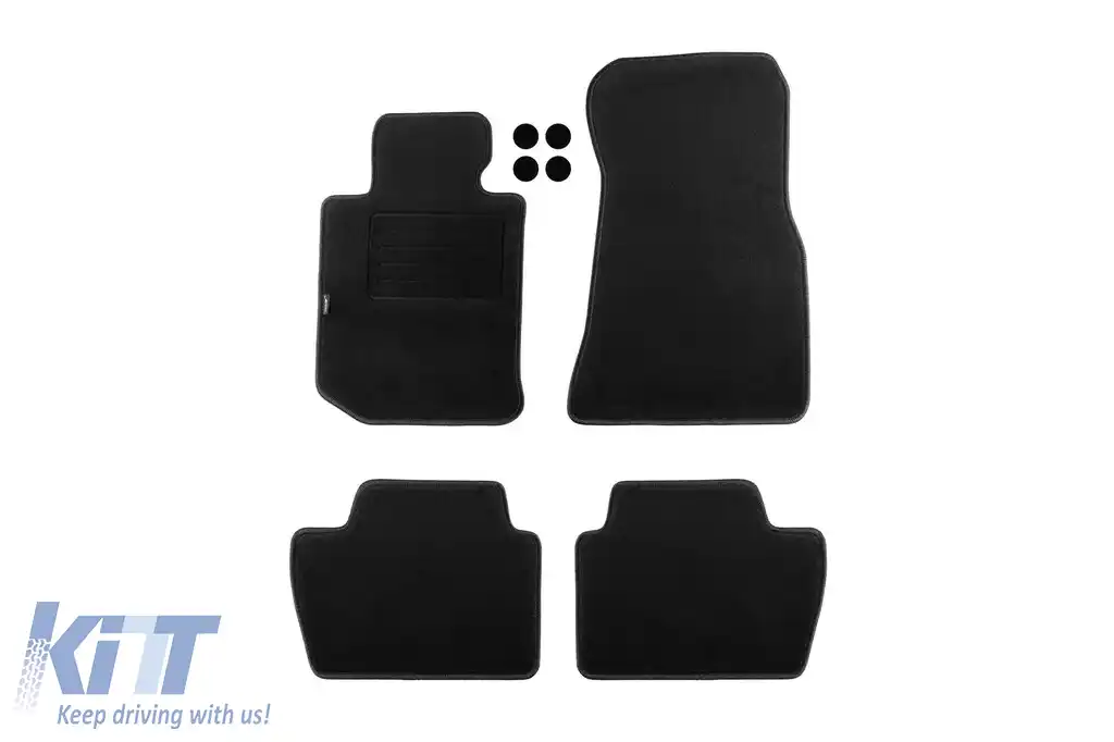 Mochete de podea din carpetă cu două straturi, potrivite pentru BMW 4 series G22 coupe după 2020, set de 4 bucăți, negru