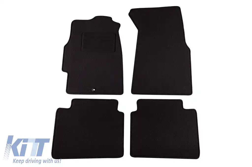 Mochete de podea din carpetă cu două straturi, potrivite pentru Honda Civic 1995-1998, 3 uși, set de 4 bucăți, negre