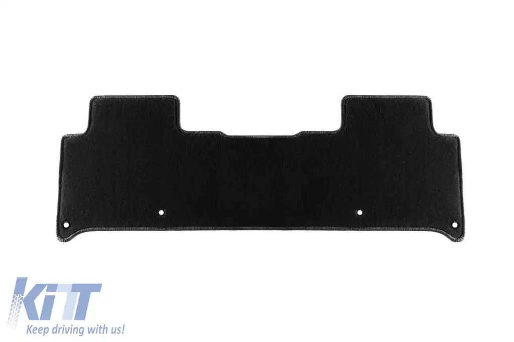 Mochete de podea din carpetă cu două straturi, potrivite pentru Land Rover Discovery după 2017, din țesătură Rex, set de 3 bucăți, negru-image-6239967