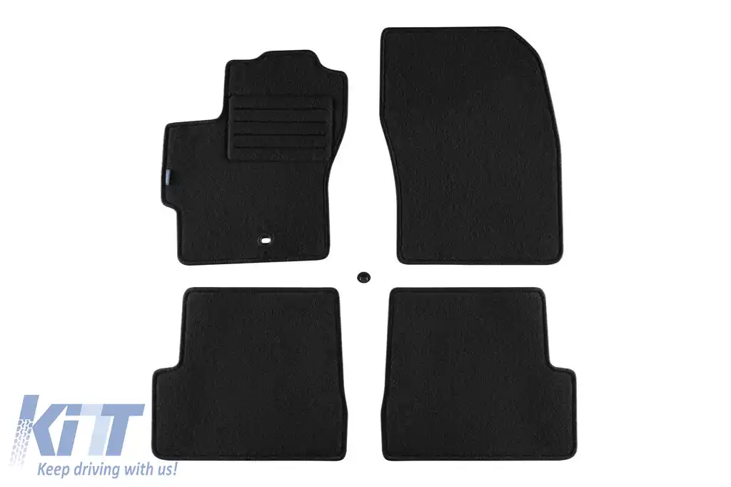 Mochete de podea din carpetă cu două straturi, potrivite pentru Mazda 3 2003-2009, de la Petex, țesătură Rex, set de 4 bucăți, negru