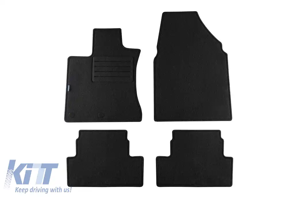 Mochete de podea din carpetă cu două straturi, potrivite pentru Nissan Qashqai 2007-2014, din țesătură Rex, set de 4 bucăți, negre