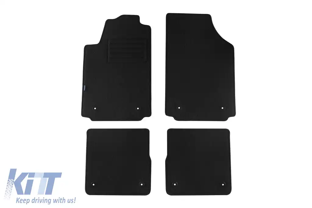 Mochete de podea din carpetă cu două straturi, potrivite pentru Audi A2 2000-2005, țesătură Rex, set de 4 bucăți, negru
