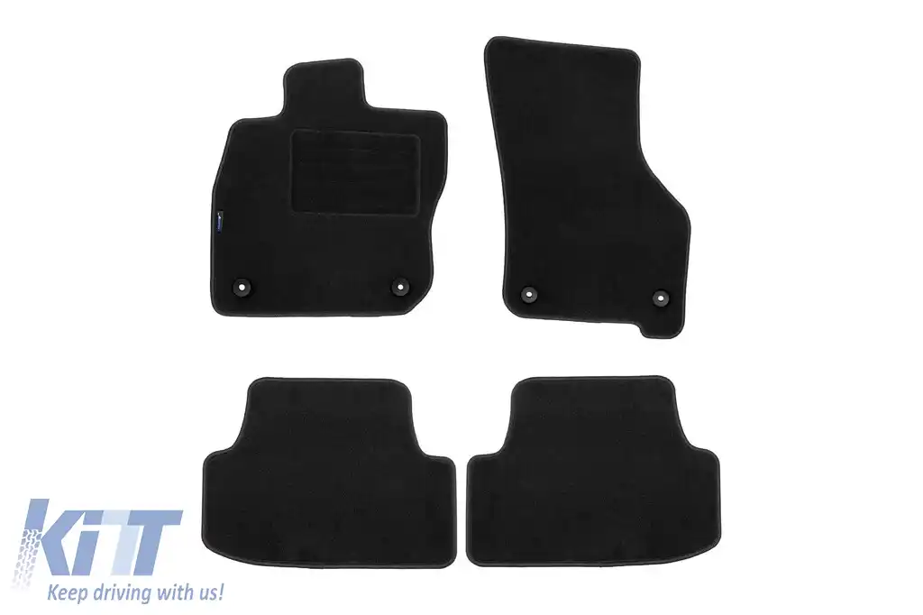 Mochete de podea din carpetă cu două straturi, potrivite pentru Chevrolet Spark 2010-2015, din țesătură Rex, set de 4 bucăți, negru