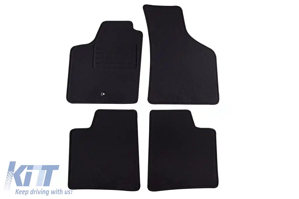 Mochete de podea din carpetă cu două straturi, potrivite pentru Renault Twingo 1993-2007, din țesătură Rex, set de 4 bucăți, negru
