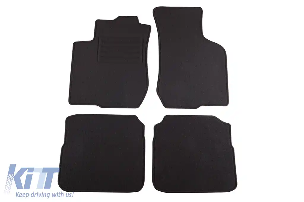 Mochete de podea din carpetă cu două straturi, potrivite pentru Skoda Octavia 1996-1999, din țesătură Rex, set de 4 bucăți, negre