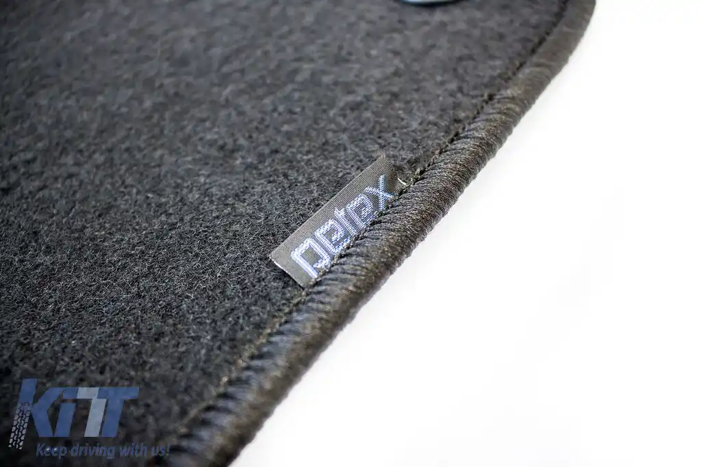 Mochete de podea din carpetă cu două straturi, potrivite pentru Skoda Octavia 1996-1999, din țesătură Rex, set de 4 bucăți, negre-image-6240501