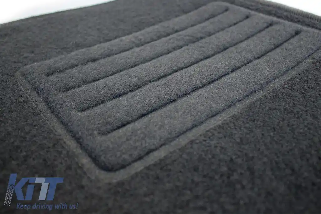 Mochete de podea din carpetă cu două straturi, potrivite pentru Skoda Octavia 1996-1999, din țesătură Rex, set de 4 bucăți, negre-image-6240502