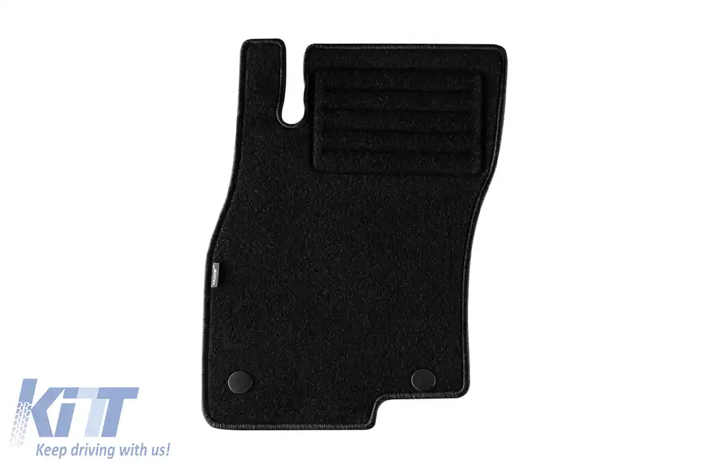 Mochete de podea din carpetă cu două straturi, potrivite pentru Fiat Punto EVO 2009-2015, din țesătură Rex, set de 4 bucăți, negru-image-6240578