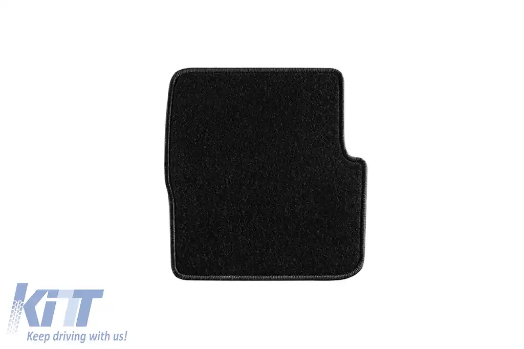 Mochete de podea din carpetă cu două straturi, potrivite pentru Fiat Punto EVO 2009-2015, din țesătură Rex, set de 4 bucăți, negru-image-6240581