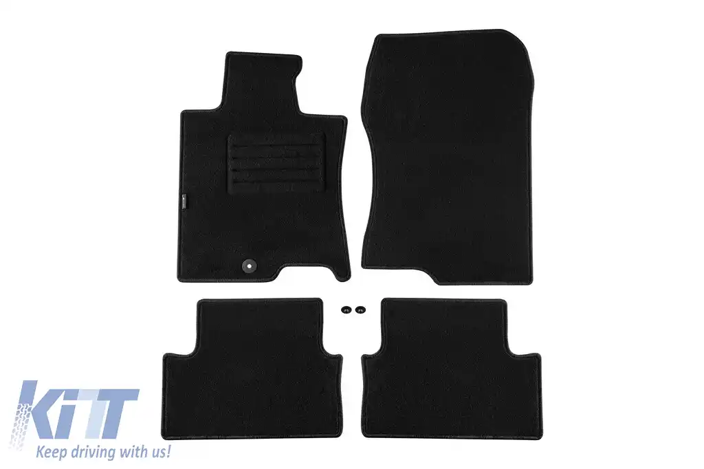 Mochete de podea din carpetă cu două straturi, potrivite pentru Honda Accord sedan, estate 2008-2015, set de 4 bucăți, negru