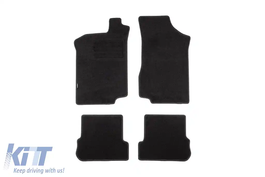 Mochete de podea din carpetă cu două straturi, potrivite pentru Volkswagen Golf II, Jetta 1983-1991, din țesătură Rex, set de 4 bucăți, negru
