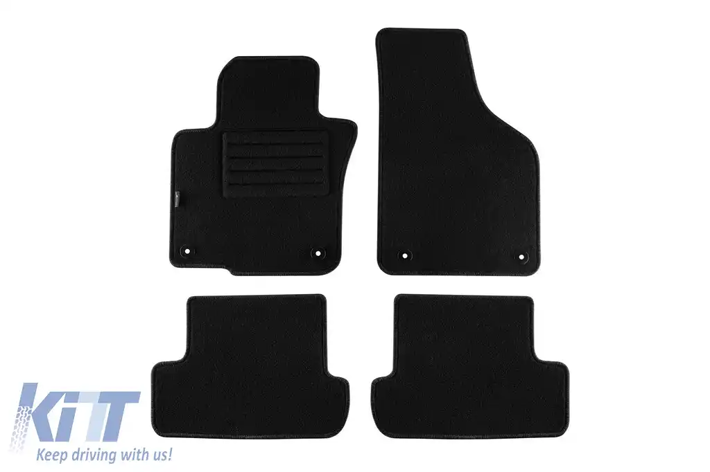 Mochete de podea din carpetă cu două straturi, potrivite pentru VW Beetle după 2011, Beetle decapotabil după 2013, set de 4 piese, negru