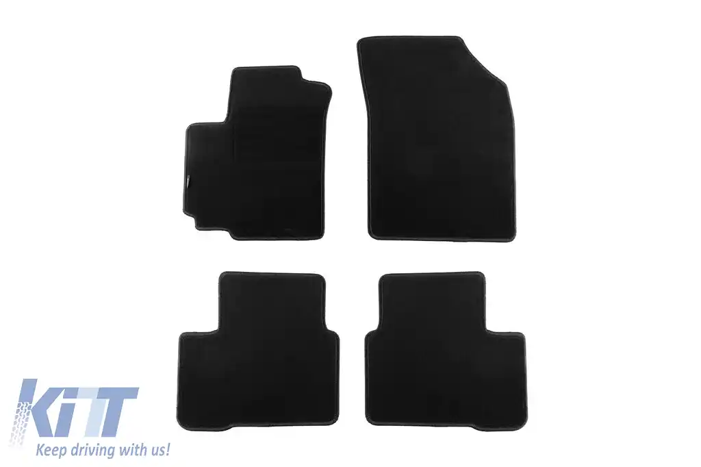 Mochete de podea din carpetă cu două straturi, potrivite pentru Suzuki Swift 2010-2017, din țesătură Rex, set de 4 bucăți, negru