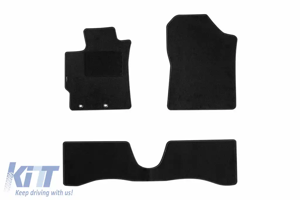 Mochete de podea din carpetă cu două straturi, potrivite pentru Toyota Yaris hibrid 2012-2020, din țesătură Rex, set de 3 bucăți, negru