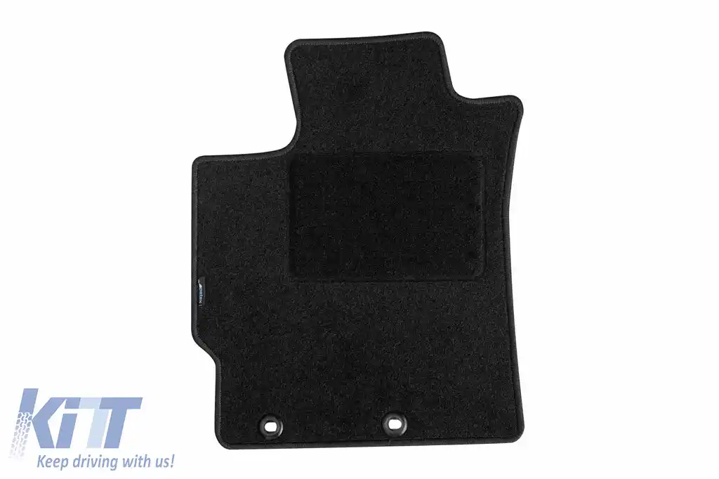 Mochete de podea din carpetă cu două straturi, potrivite pentru Toyota Yaris hibrid 2012-2020, din țesătură Rex, set de 3 bucăți, negru-image-6240990