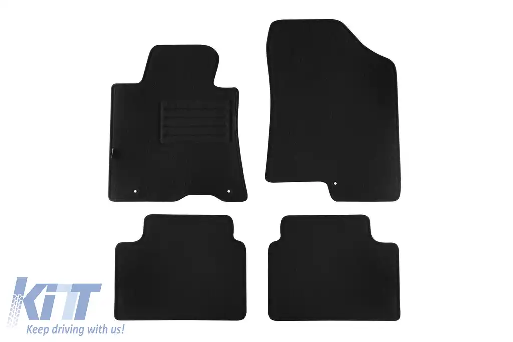 Mochete de podea din carpetă cu două straturi, potrivite pentru Hyundai i30 2012-2017, din țesătură Rex, set de 4 bucăți, negru