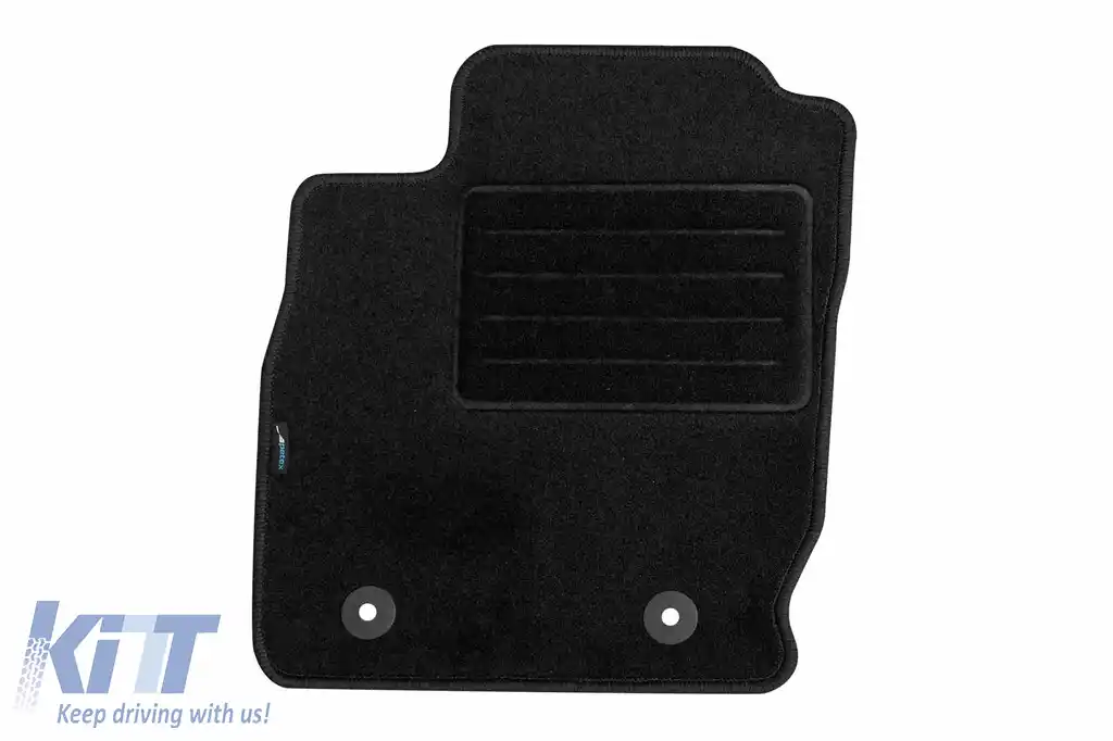 Mochete de podea din carpetă cu două straturi, potrivite pentru Ford Ecosport după 2018, din țesătură Rex, set de 4 bucăți, negru-image-6241241