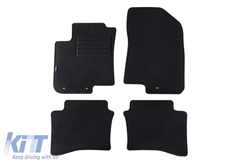 Mochete de podea din carpetă cu două straturi, potrivite pentru Hyundai i20 2014-2020, din țesătură Rex, set de 4 bucăți, negru