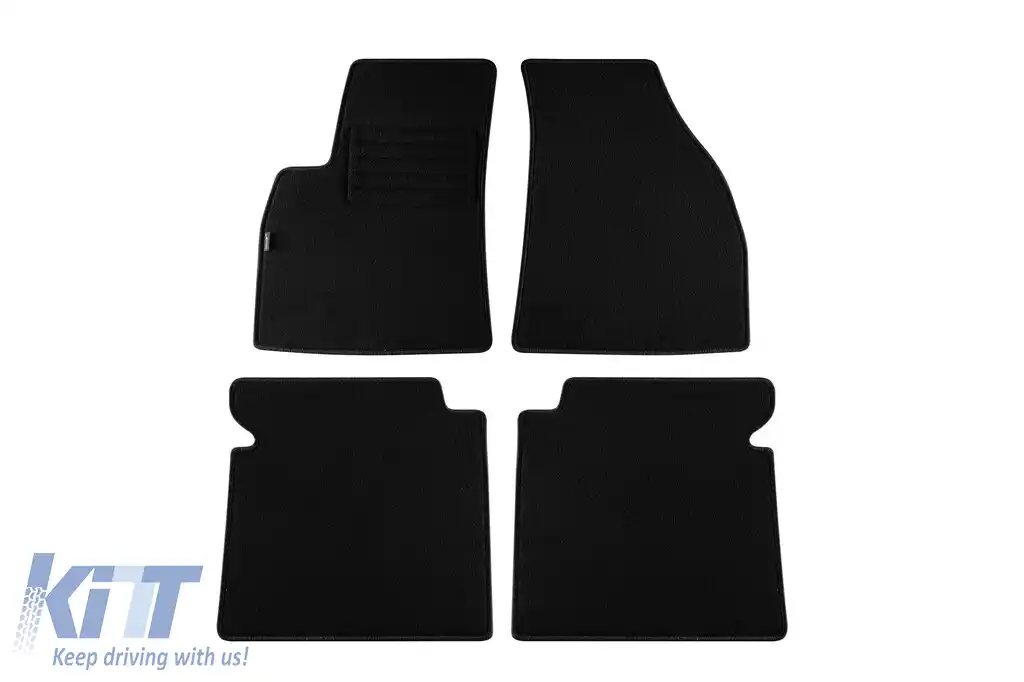 Mochete de podea din covor cu două straturi, potrivite pentru Hyundai Santa Fe 2000-2006, din țesătură Rex, set de 4 bucăți, negru
