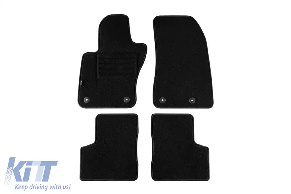 Mochete de podea din covor cu două straturi, potrivite pentru Jeep Renegade după 2015, din țesătură Rex, set de 4 bucăți, negru