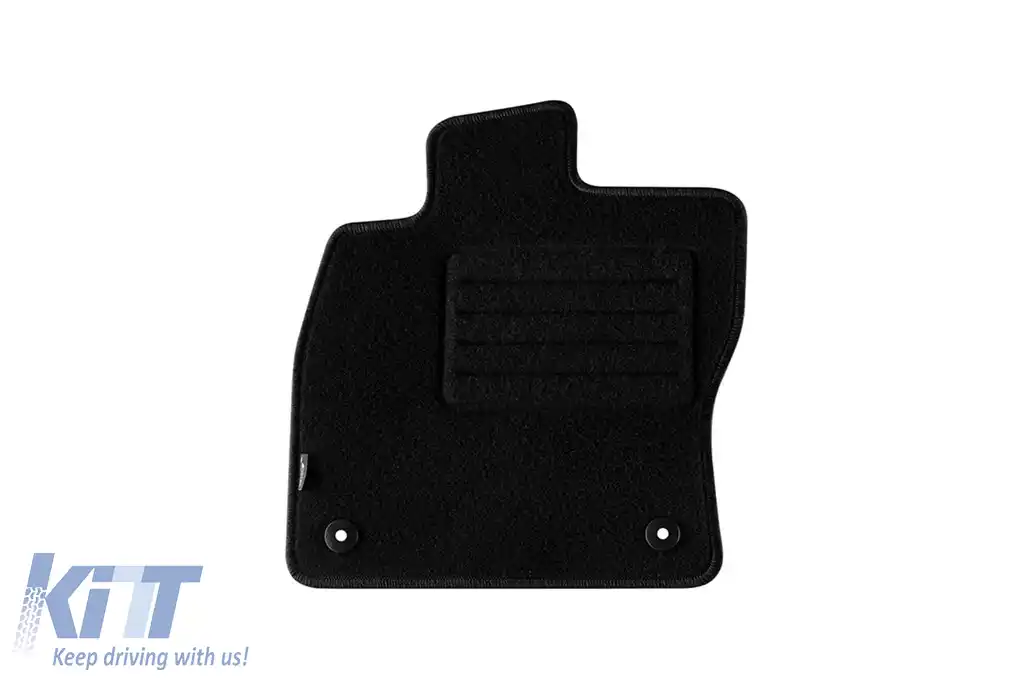 Mochete de podea din covor cu două straturi, potrivite pentru Seat Leon hatchback, estate 2012-2020, din țesătură Rex, set de 4 bucăți, negru-image-6240450