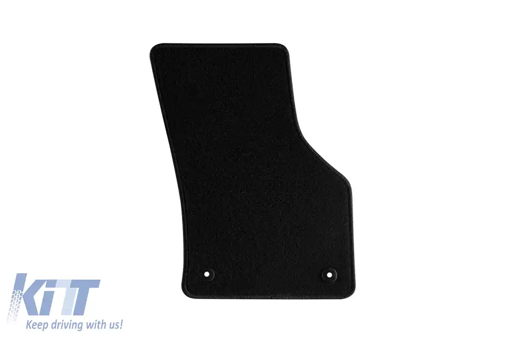 Mochete de podea din covor cu două straturi, potrivite pentru Seat Leon hatchback, estate 2012-2020, din țesătură Rex, set de 4 bucăți, negru-image-6240451
