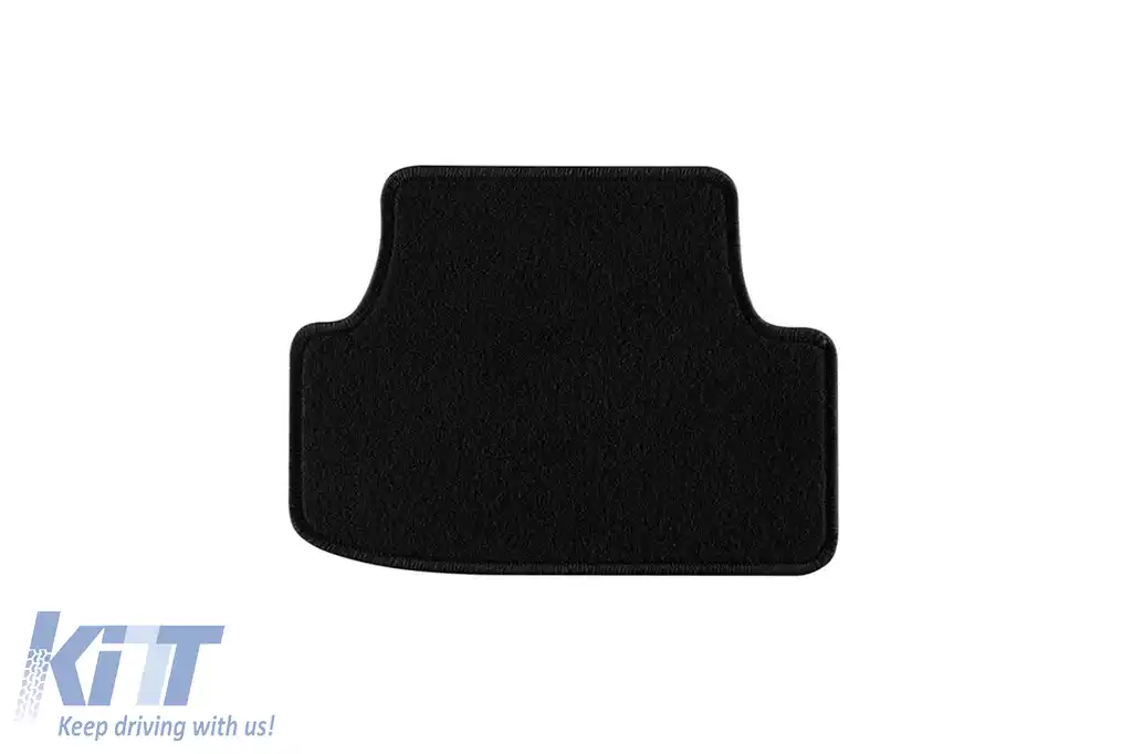 Mochete de podea din covor cu două straturi, potrivite pentru Seat Leon hatchback, estate 2012-2020, din țesătură Rex, set de 4 bucăți, negru-image-6240453