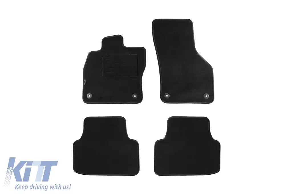 Mochete de podea din covor cu două straturi, potrivite pentru VW Golf 8 estate după 2021, set de 4 bucăți, negru