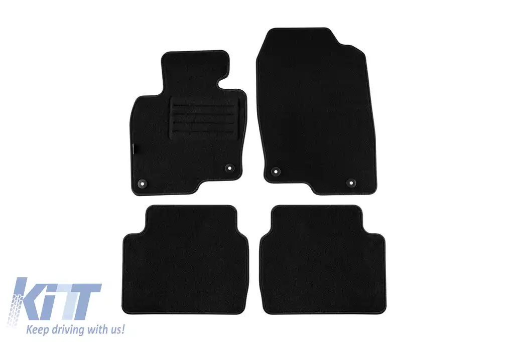 Mochete de podea din covor cu două straturi, potrivite pentru Mazda CX-5 după 2017, din țesătură Rex, set de 4 bucăți, negru