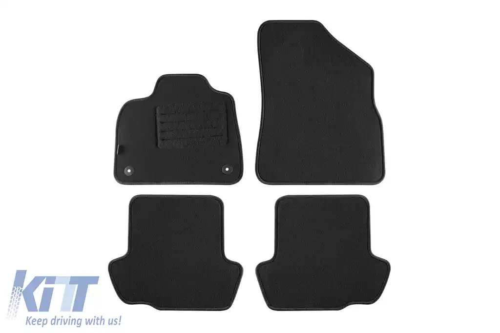 Mochete de podea din covor cu două straturi, potrivite pentru Citroen DS5 2012-2018, din țesătură Rex, set de 4 bucăți, negre