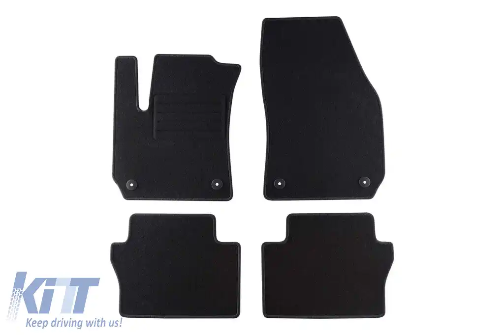 Mochete de podea din covor cu două straturi, potrivite pentru Opel Zafira B 2005-2014, din țesătură Rex, set de 4 bucăți, negru