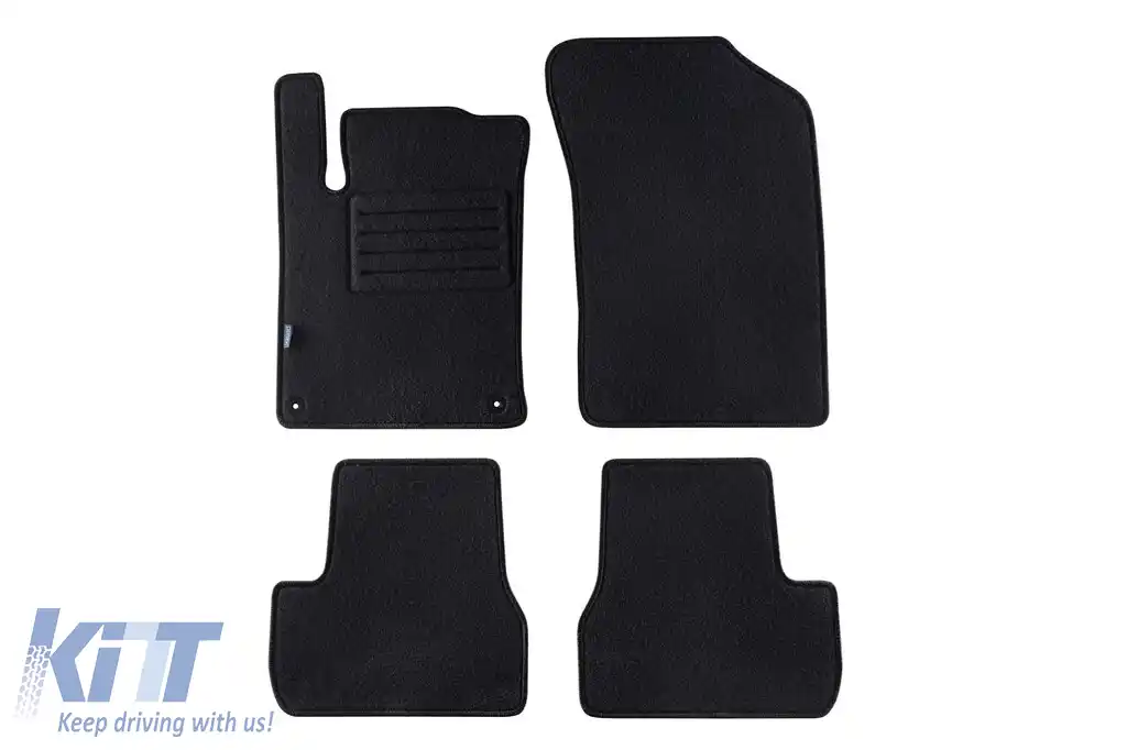 Mochete de podea din două straturi de la Petex, țesătură Rex potrivită pentru Citroen C3 2009-2016, DS3 2010-2019, DS3 cabrio 2013-2019, set de 4 piese, negru