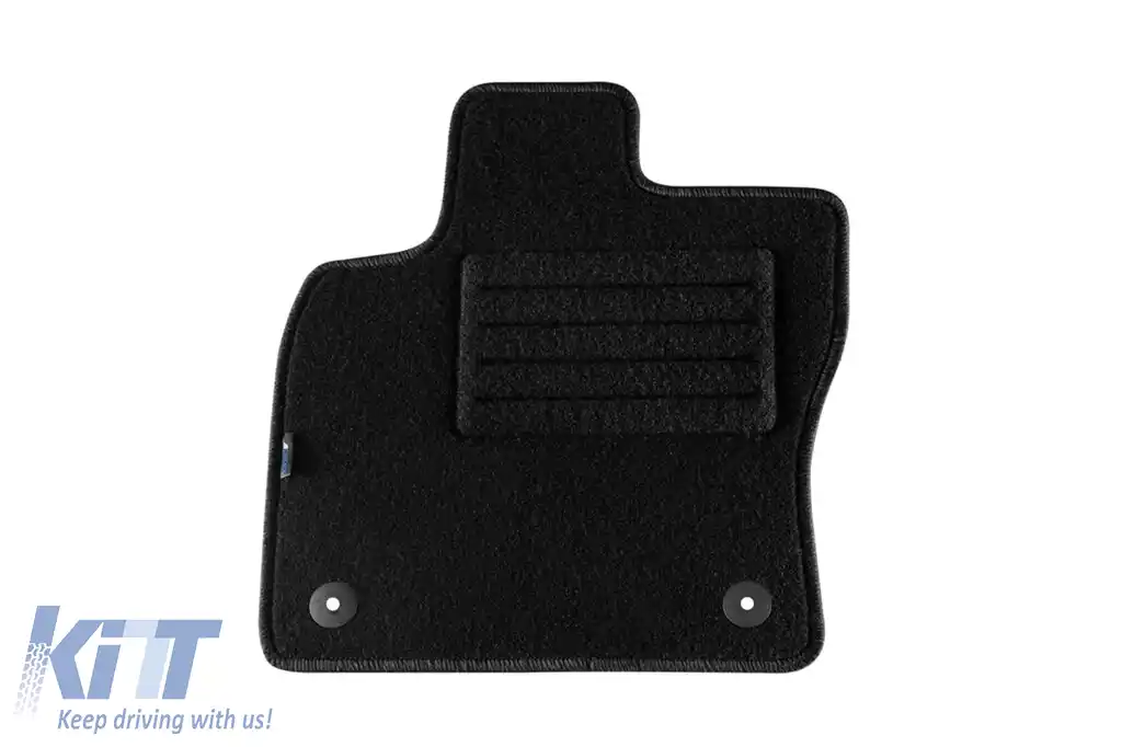 Mochete de podea din două straturi, potrivite pentru Skoda Karoq după 2017, din țesătură Rex, set de 4 bucăți, negru-image-6240708