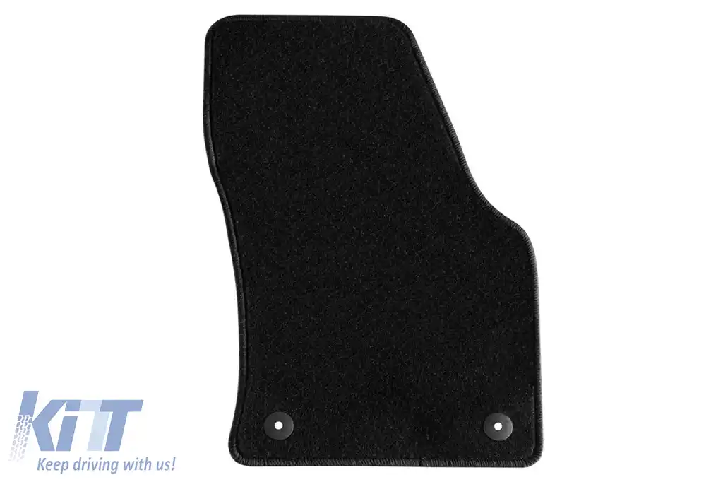 Mochete de podea din două straturi, potrivite pentru Skoda Karoq după 2017, din țesătură Rex, set de 4 bucăți, negru-image-6240709