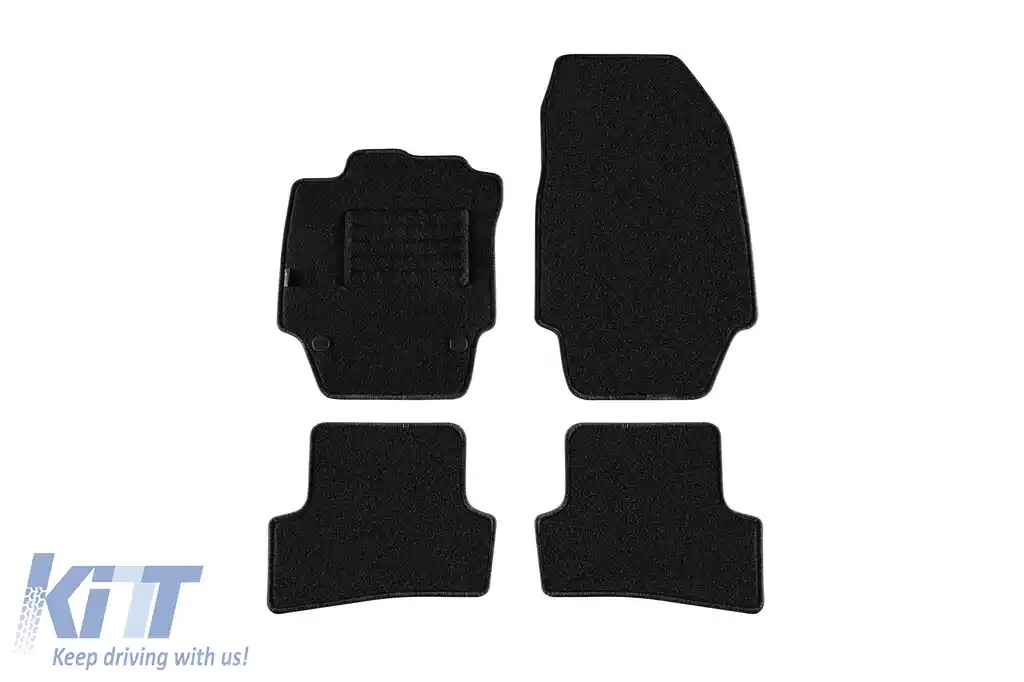 Mochete de podea din două straturi, potrivite pentru Renault Captur 2013-2019, din țesătură Rex, set de 4 bucăți, negre