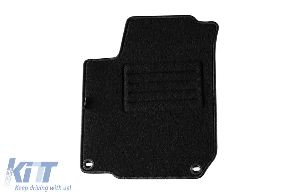 Mochete din carpetă cu două straturi de la Petex, țesătură Rex potrivită pentru VW Golf IV 1998-2003, Beetle 1998-2011, Bora 1998-2005, negre cu deschideri ovale, set de 4 bucăți, negre-image-6241012