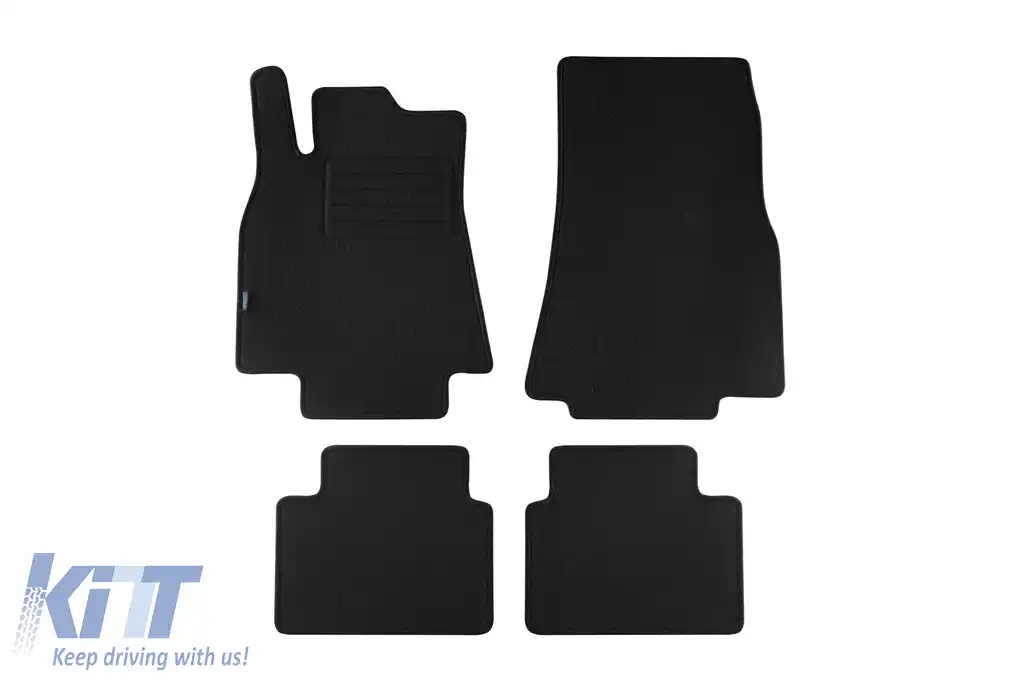 Mochete din carpetă cu două straturi, potrivite pentru Mercedes A class W169 2004-2006, set de 4 bucăți, negre