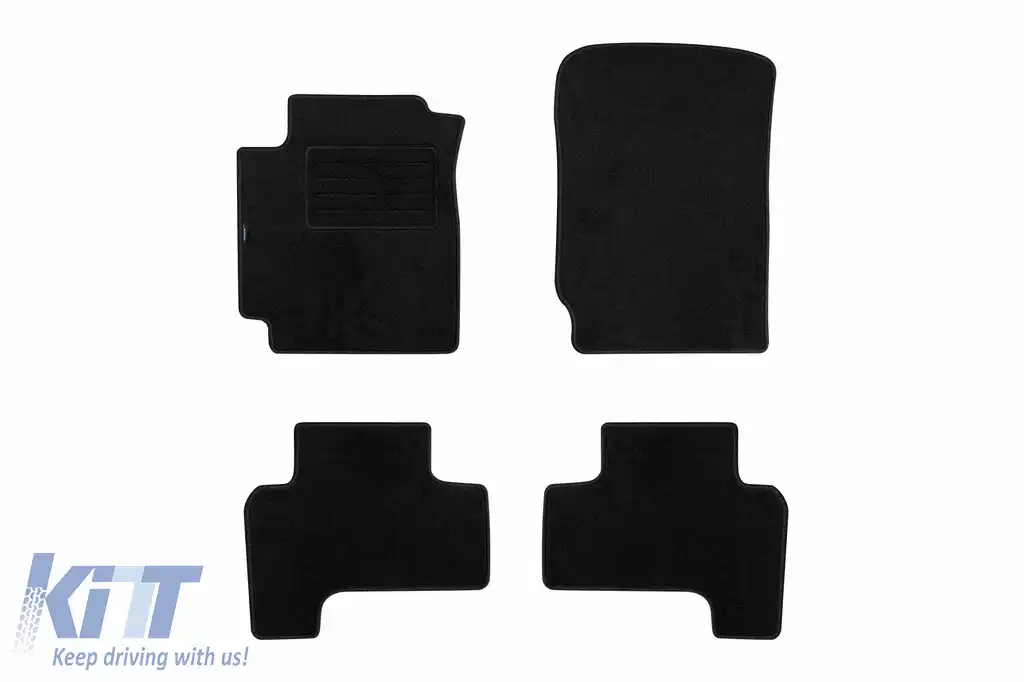 Mochete din carpetă cu două straturi, potrivite pentru Suzuki Grand Vitara 2005-2015 cu 3 uși, set de 4 bucăți, negre