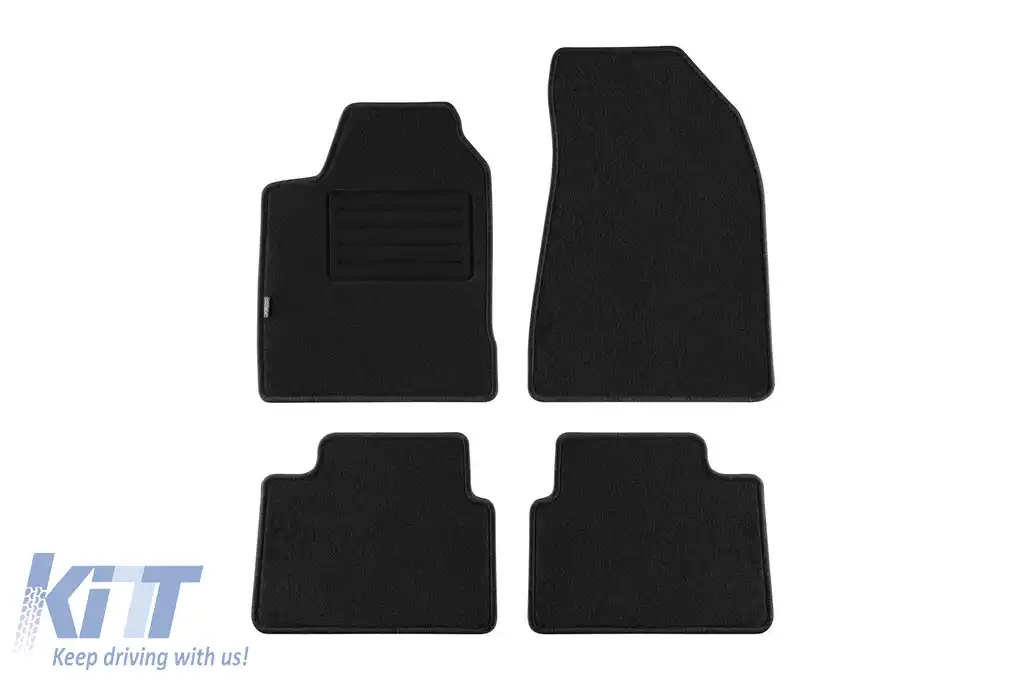 Mochete din carpete cu două straturi, potrivite pentru Alfa Romeo Giulietta după 2010, din țesătură Rex, set de 4 bucăți, negru