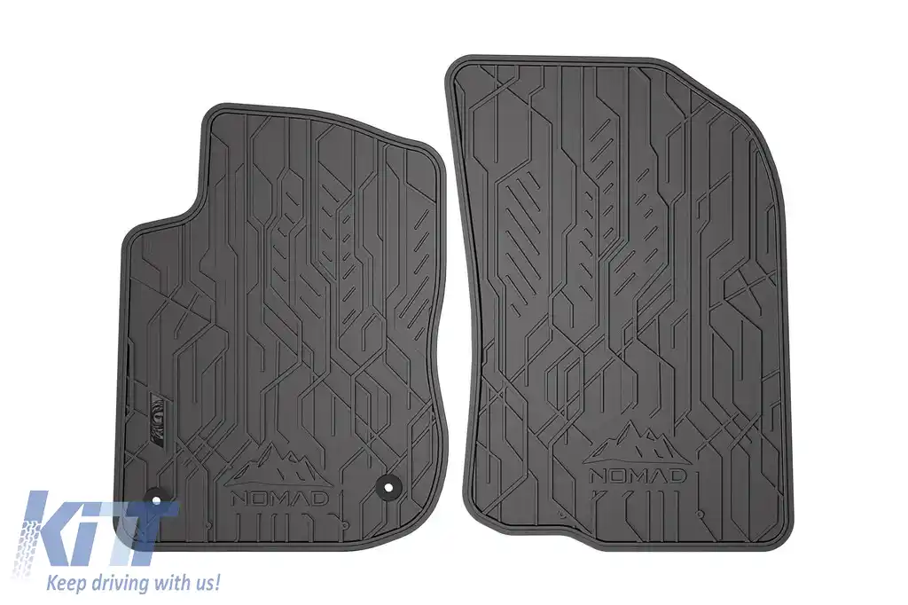 Mochete din cauciuc frontale specifice, potrivite pentru seria Frogum NOMAD pentru Peugeot 208 2012-2019, Peugeot 2008 2013-2019, set de 2 piese, culoare neagră