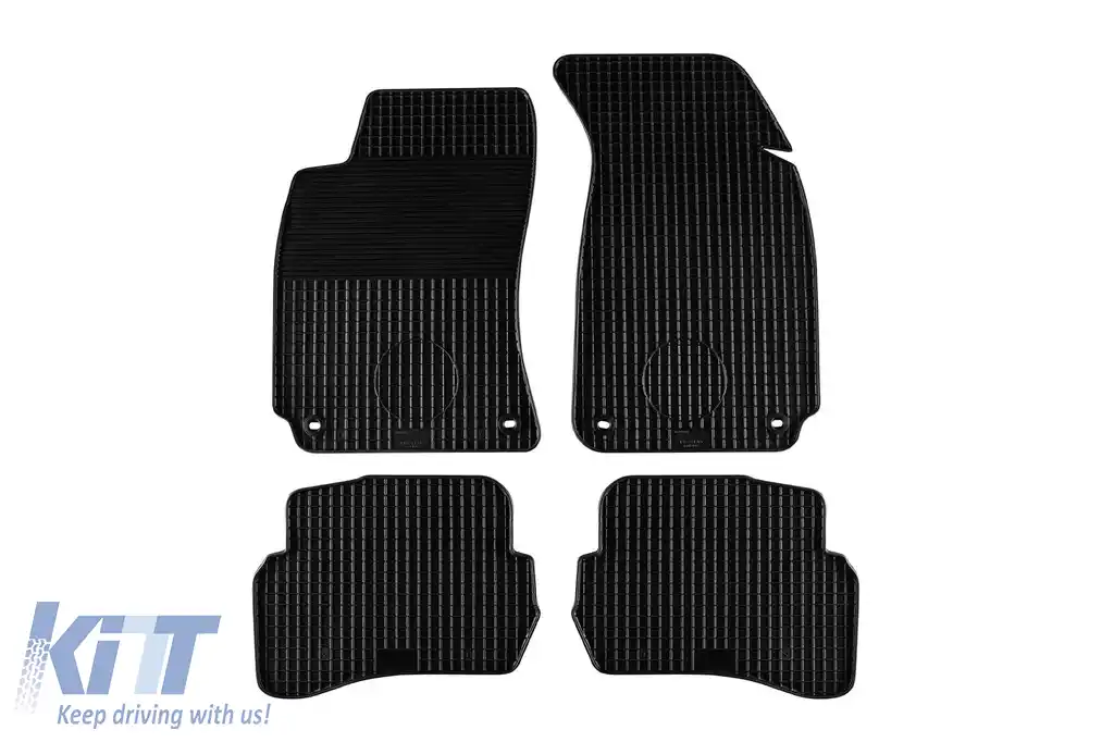 Mochete din cauciuc Gumarny Zubri potrivite pentru Volkswagen Passat B5, B5.5 1997-2004, cu clipsuri ovale, set de 4 piese, culoare neagră-image-6251080