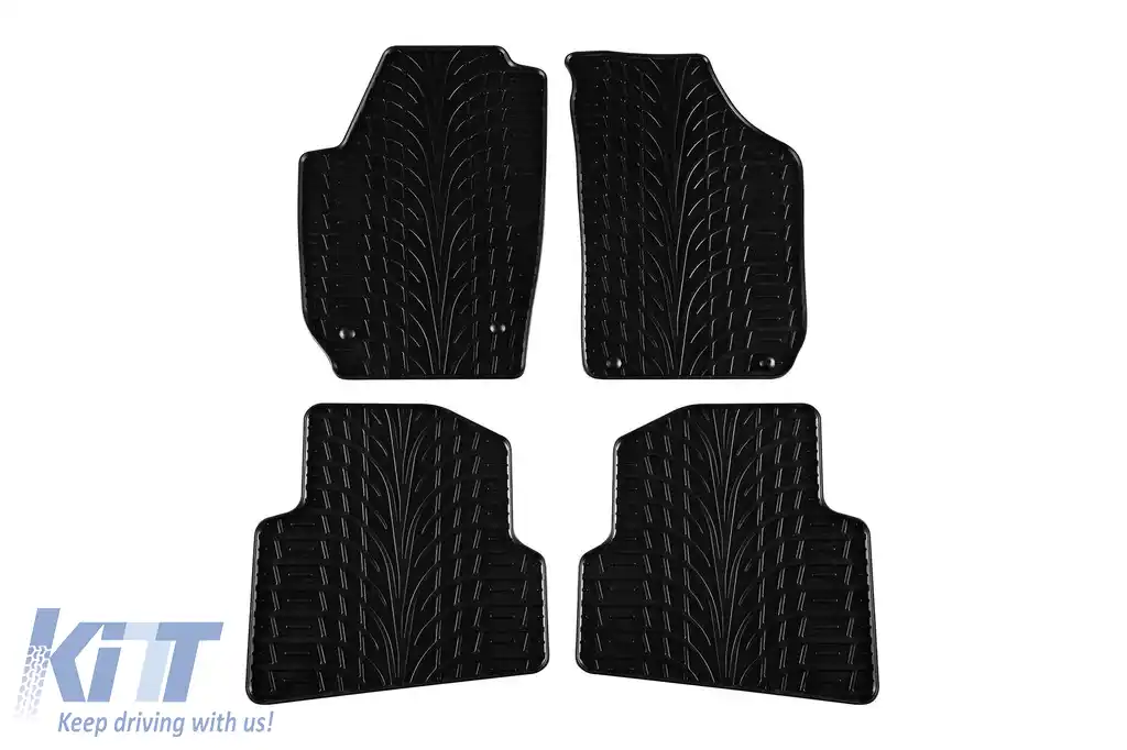 Mochete din cauciuc Gumarny Zubri potrivite pentru Skoda Fabia 2007-2014, set de 4 piese, culoare neagră