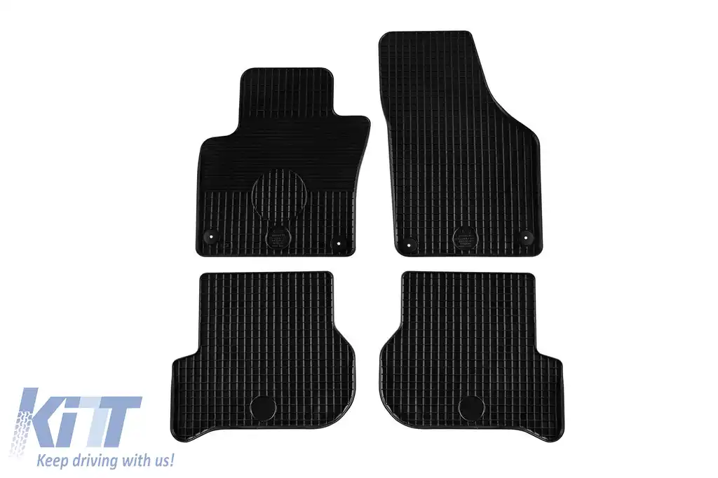 Mochete din cauciuc Gumarny Zubri potrivite pentru Volkswagen Golf Plus 2004-2009 cu clipsuri rotunde, set de 4 piese, culoare neagră-image-6251283