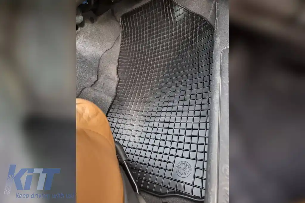 Mochete din cauciuc Gumarny Zubri potrivite pentru Alfa Romeo 147 2000-2010, set de 4 piese, culoare neagră-image-6251374