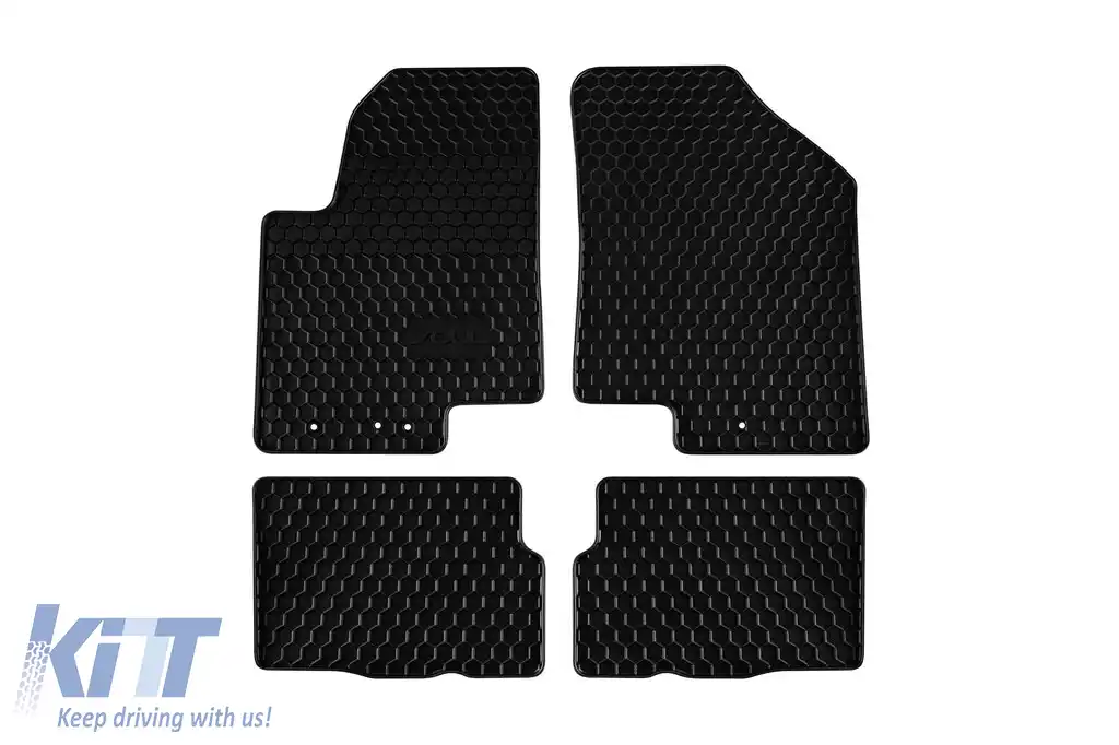 Mochete din cauciuc Gumarny Zubri potrivite pentru Kia Soul 2009-2014, set de 4 piese, culoare neagră