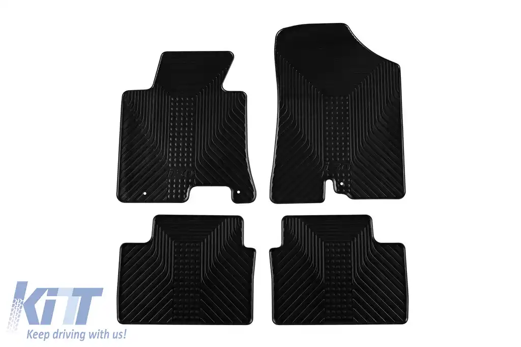 Mochete din cauciuc Gumarny Zubri potrivite pentru Hyundai i30 2012-2016, set de 4 piese, culoare neagră-image-6251893